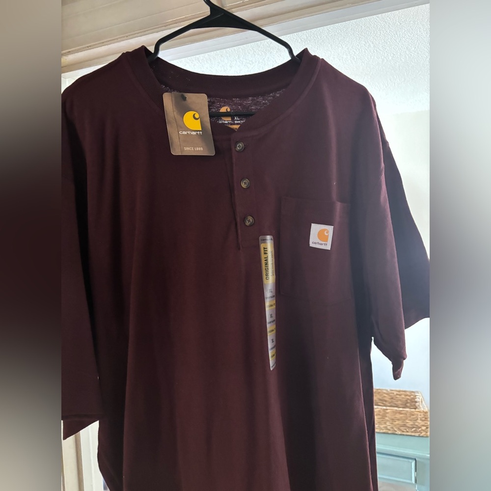 Carhartt Original Fit Short-Sleeve Pocket T-Shirt XL burgundy